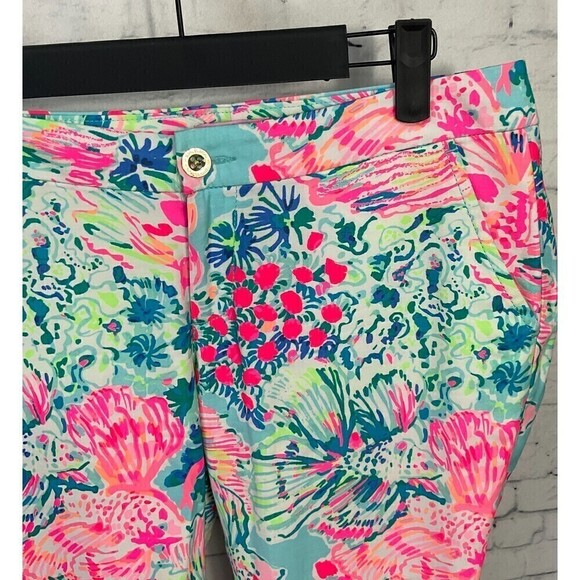 Lilly Pulitzer Womens Pants Size 4 Serene Blue Gypsea Floral Alina Slim N - Picture 6 of 12